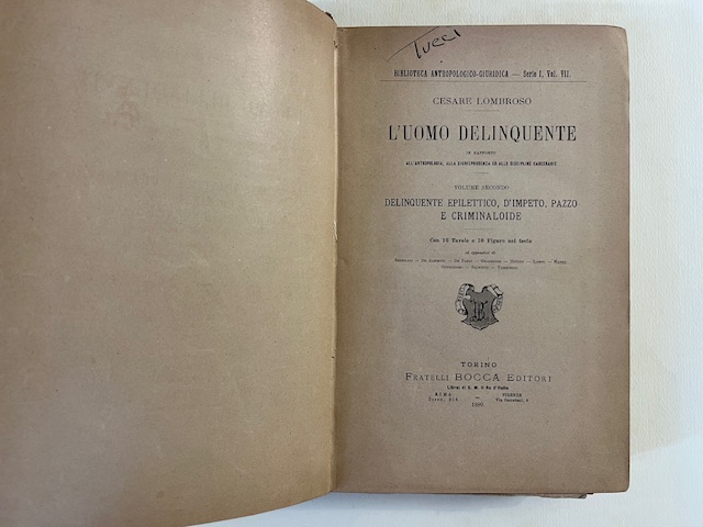 L'uomo delinquente in rapporto all'antropologia, alla giurisprudenza ed alle discipline carcerarie. Volume secondo